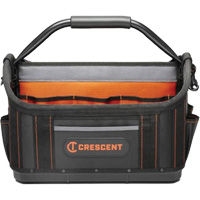 17" Tradesman Open Top Tool Bag, Polyester, 25 Pockets, Black/Orange - Crescent CTB1710T