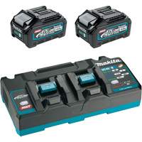 Ensemble de d&eacute;part XGT avec chargeur rapide &agrave; deux ports et deux batteries de 4?Ah, 40 V, Lithium-ion - Makita T-04335