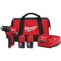M12 Subcompact Brushless Drill/Driver Kit, Lithium-Ion, 12 V, 3/8" Chuck, 350 in-lbs. Torque - Milwaukee 3401-22