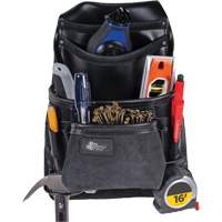 Sac robuste Phantom pour clous et outils, Cuir, 10 pochettes, Noir - Kuny's 55423