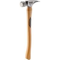 Marteau &agrave; face lisse en titane avec manche incurv&eacute; en noyer, 14 oz, Prise en Bois, 18" lo - Milwaukee TI14SC