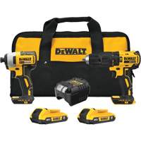 Ensemble de tournevis &agrave; chocs & tournevis/perceuse sans fil et sans balai MAX, 20 V - DEWALT DCK276D2