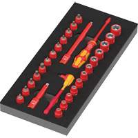 Foam Insert 8007 A VDE Zyklop VDE Ratchet Set 1, 1000 V, 30 Pcs - Wera Tools 05150117001