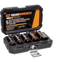 Bolt Biter Extraction Socket Set, 5 Pcs, Impact, 1/2" Drive Size, Deep - Gearwrench 86070