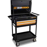 Utility Cart, 2 Drawers, 32-1/2" W x 42" H, Black/Orange - Gearwrench 83167