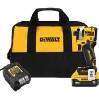 Ensemble de tournevis &agrave; percussion sans fil et sans balai ATOMIC, 3 vitesses, 1/4", 1825 lb-po Couple max., 20 V, Lithium-ion - DEWALT DCF850P1