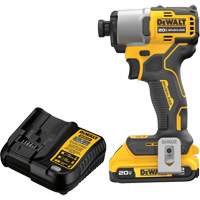 Ensemble de tournevis &agrave; chocs sans fil et sans balai, 1/4", 1700 lb-po Couple max., 20 V, Lithium-ion - DEWALT DCF840D1