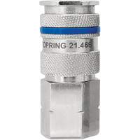 QUIKSILVER Industrial Quick Coupler, Nickel Plated Brass, 3/8", Female NPT, 435 PSI - Topring 21.466