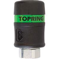 TOPQUIK Ultraflo 7.8 mm Quick Coupler, Polyester Composite, 3/8", Female NPT, 174 PSI - Topring 31.769