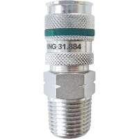 QUIKSILVER Ultraflo 7.8 mm Quick Coupler, Zinc-Plated Steel, 1/2", Male NPT, 362 PSI - Topring 31.884