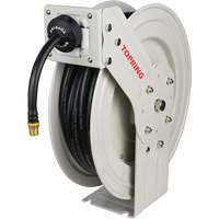 D&eacute;vidoir de tuyau &agrave; rappel automatique &agrave; bras simple de type L MAXREEL avec tuyau en caoutchouc, Air, 3/8" x 50', Tuyau simple, 250 PSI - Topring 79.324