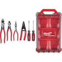 Ensemble de pinces &agrave; prise gain&eacute;e, pince &agrave; d&eacute;nuder et tournevis &agrave; prise coussin&eacute;e avec organisateur PACKOUT - Milwaukee MT500-6PA