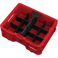 PACKOUT Low-Profile Crate, 15" x 18-5/8" x 6-5/8", Black/Red - Milwaukee 48-22-8438
