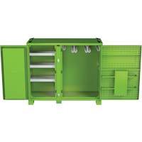 Ventilated Onsite PPE Storage Cabinet, Steel, High-Visibility Lime Green - Jobox By Crescent CJBPPE72V