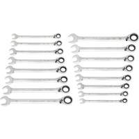 90-Tooth 12-Point Reversible Wrench Set, Ratcheting Box, 16 Pieces, Metric - Gearwrench 86629