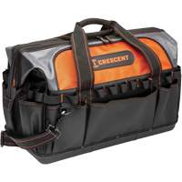 Sac &agrave; outils 20" pour entrepreneur, 1680 Denier/Polyester, 31 pochettes, Noir/Gris/Orange - Crescent CTB2010T