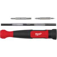 Tournevis de pr&eacute;cision 4-en-1 &agrave; embouts multiples avec porte-embout de 1/4", 5-3/4" lo, Prise Coussin&eacute;e - Milwaukee 48-22-2930