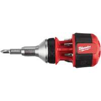 Tournevis compact &agrave; cliquet 8-en-1 &agrave; embouts multiples avec porte-embout de 1/4", Prise Coussin&eacute;e - Milwaukee 48-22-2330