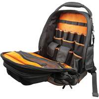 Tradesman Pro Tool Master Tool Bag Backpack, 11" L x 13-1/2" W, Black/Grey/Orange, Polyester - Klein Tools 55485