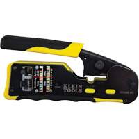 Ratcheting Ethernet Cable Crimper/Stripper/Cutter for Pass-Thru Connectors - Klein Tools VDV226110