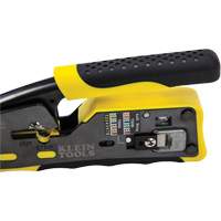 Ratcheting Ethernet Cable Crimper/Stripper/Cutter for Pass-Thru Connectors - Klein Tools VDV226110