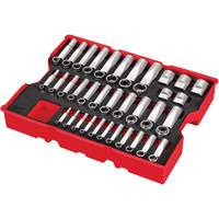 1/4”, 3/8” & 1/2” Drive SAE Socket Set with Tray for PACKOUT Drawers, 65 Pcs - Milwaukee 48-22-0151