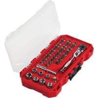 1/4” Hex Drive Mini Flex Head Ratchet & Bit Set with 7 Lock Positions, 44 Pcs., Combo - Milwaukee 48-22-2952