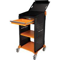 Chariot de travail mobile pour diagnostics, 1 tiroirs, 26" lo x 22-7/10" la x 46" h, Noir/Orange - Gearwrench GWDCART