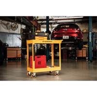 Chariot utilitaire automobile &agrave; deux tablettes en acier, 36" lo x 16" la x 33" h, Orange - Gearwrench GWMSC