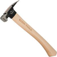 Smooth Face Hickory Handle Hammer, 1 lbs./16 oz., Wood Handle, 14" L - Klein Tools H80916HS