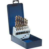 Drill Bit Set, 15 Pieces, High Speed Steel - Walter Surface Technologies 01E606