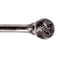 Double Cut Ball Nose Burr, SD-5, 1/2" Dia., 1/4" Shank, 7/16" Depth of Cut - Walter Surface Technologies 01V026