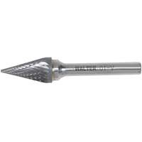 Double Cut Conical Carbide Burr, 1/2" Dia., 1/4" Shank, 7/8" Depth of Cut - Walter Surface Technologies 01V018