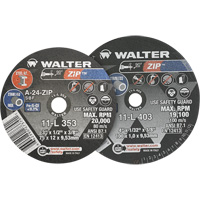 Meule &agrave; tronçonner Zip, 4" x 1/4", Arbre de 3/8", Type 1 - Walter Technologies Pour Surface 11L433