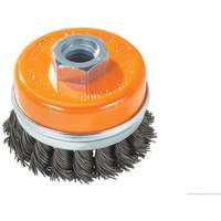 Knot-Twisted Wire Cup Brush with Ring, 4" Dia. x 5/8"-11 Arbor - Walter Surface Technologies 13G404
