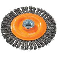 Brosse &agrave; fils nou&eacute;s pour cordons de soudure, Dia. 5", Fils 0,02", Arbre 5/8"-11, Acier - Walter Technologies Pour Surface 13K504