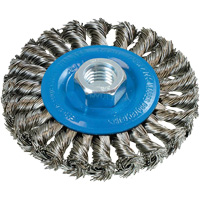 Brosse rotative &agrave; fils nou&eacute;s large, Arbre 5/8"-11, Acier - Walter Technologies Pour Surface 13L414