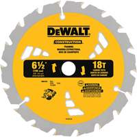 Lames de scie pour entrepreneur - coupe de clous, 6-1/2", 18 dents, Pour Bois - DEWALT DW3161