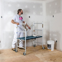 Mobile Work Scaffolding - Mini Scaffoldings, Aluminum Frame, 42" D x 48-1/2" H - Metaltech I-IMAC