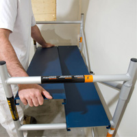 Mobile Work Scaffolding - Mini Scaffoldings, Aluminum Frame, 42" D x 48-1/2" H - Metaltech I-IMAC