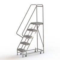 Rolling Ladder, 5 Steps, 16" Step Width, 50" Platform Height, Aluminum - Tri-Arc Manufacturing WLAR105165