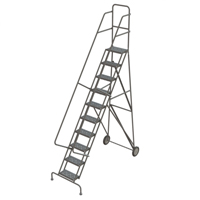 Rolling Ladder, 10 Steps, Serrated, 106" High - Tri-Arc Manufacturing KDRF110162