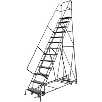 All Directional Rolling Ladder, 13 Steps, 24" Step Width, 130" Platform Height, Steel - Tri-Arc Manufacturing KDED113246
