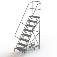 All Directional Rolling Ladder, 8 Steps, 24" Step Width, 80" Platform Height, Steel - Tri-Arc Manufacturing KDED108242