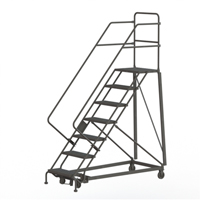 Heavy Duty Safety Slope Ladder, 7 Steps, Perforated, 50° Incline, 70" High - Tri-Arc Manufacturing KDHS107246