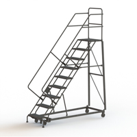 Heavy Duty Safety Slope Ladder, 9 Steps, Perforated, 50° Incline, 90" High - Tri-Arc Manufacturing KDHS109246