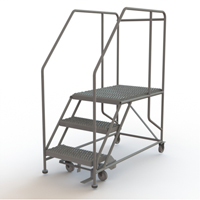 Mobile Work Platform, Steel, 3 Steps, 30" H, 35" D, 24" Step, Serrated - Tri-Arc Manufacturing WLWP132436SL
