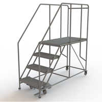 Mobile Work Platform, Steel, 4 Steps, 40" H, 47" D, 24" Step, Serrated - Tri-Arc Manufacturing WLWP142448SL