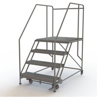 Mobile Work Platform, Steel, 4 Steps, 40" H, 36" D, 36" Step, Serrated - Tri-Arc Manufacturing WLWP143636SL