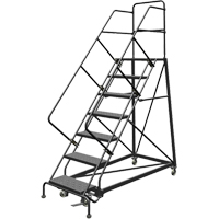 Safety Slope Rolling Ladder, 7 Steps, Perforated, 50° Incline, 70" High - Tri-Arc Manufacturing KDEC107246